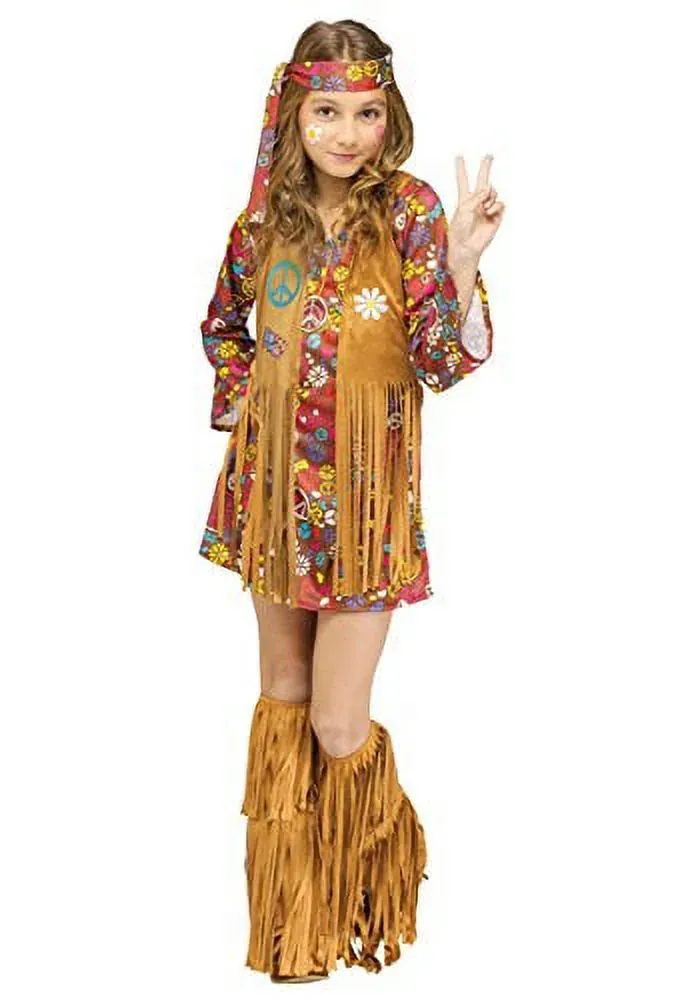 Peace & Love Hippie Costume, Medium 8-10, Multicolor (2-Pack)